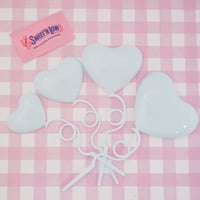 ハートバルーン ケーキトッパー ライトブルー 4本セット ☆ハンドメイド☆パーツ☆素材☆キッズアクセサリー☆かわいい☆ゆめかわいい☆パステル☆