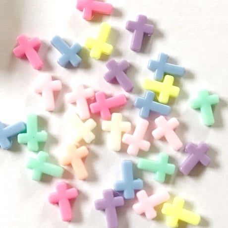 アクリルビーズ クロス 20個☆ハンドメイド☆パーツ☆素材☆キッズアクセサリー☆かわいい☆ゆめかわいい☆パステル☆218