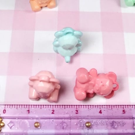 立体くまさんチャーム パステル 10個☆ハンドメイド☆パーツ☆素材☆キッズアクセサリー☆かわいい☆ゆめかわいい☆パステル