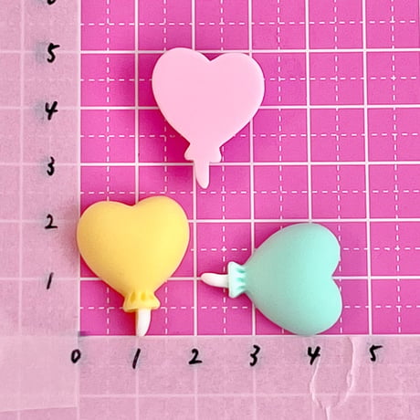 パステル ふうせん ハート デコパーツ 8個  ☆ハンドメイド☆パーツ☆資材☆キッズアクセサリー☆かわいい☆ゆめかわいい☆パステル☆