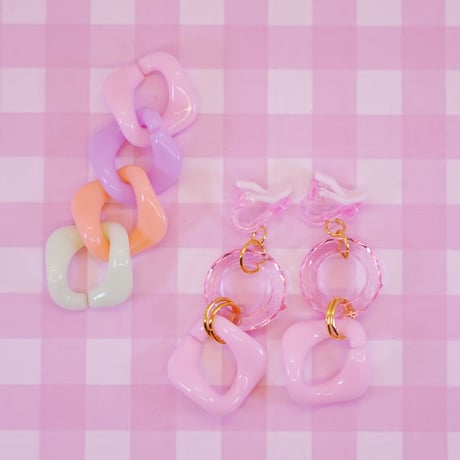 カラフル ツイストリング 20個☆ハンドメイド☆パーツ☆素材☆キッズアクセサリー☆かわいい☆ゆめかわいい☆パステル☆
