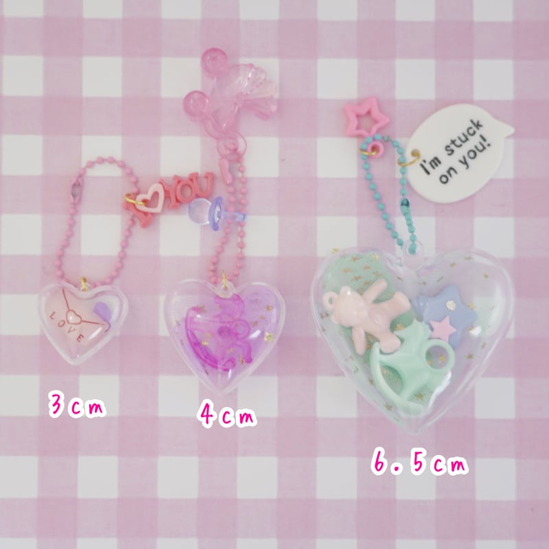 3cm カプセルケース ハート 10個 ☆ハンドメイド☆パーツ☆素材
