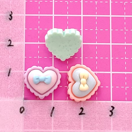 ミニ  ハートリボン タルト デコパーツ 5個 ☆ ハンドメイド☆パーツ☆素材☆キッズアクセサリー☆かわいい☆ゆめかわいい☆パステル☆