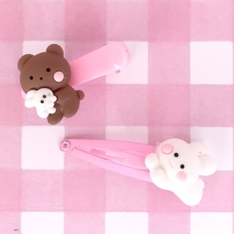 仲良し アニマル デコパーツ 6個☆ハンドメイド☆パーツ☆素材☆キッズアクセサリー☆かわいい☆ゆめかわいい☆パステルふ
