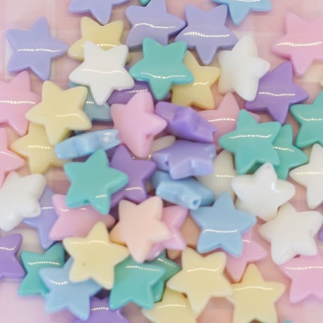 アクリルビーズ 星  Mサイズ 30個☆ハンドメイド☆パーツ☆素材☆キッズアクセサリー☆かわいい☆ゆめかわいい☆パステル☆244
