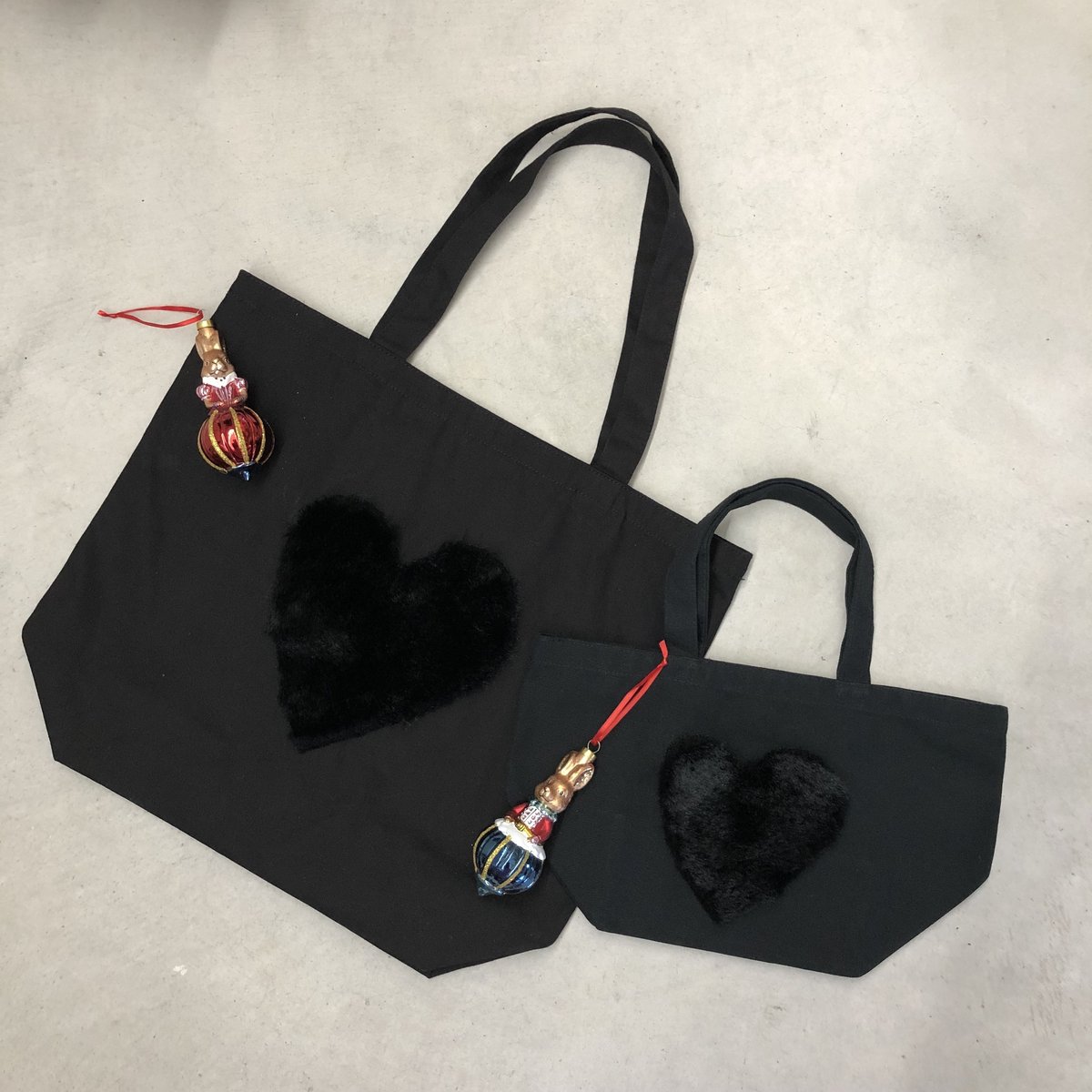 ハートのファーのトートバッグ Lサイズ | MARBLE & Co.