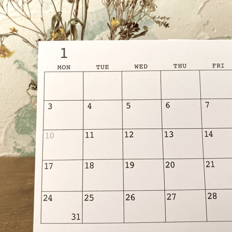 CLIP STAND DESKTOP CALENDAR 02(2026年度版1月始まり)