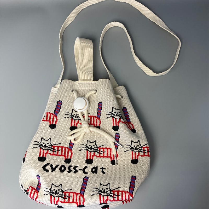 しましま探検隊のニット巾着バッグ | ooami-knit