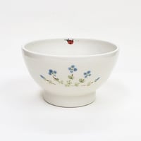 【ヒロロ工房】小鉢にもなるめし碗・青い花（33005-FB）