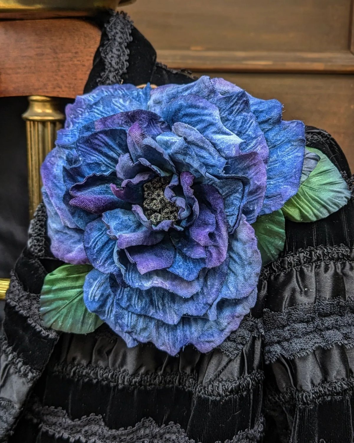 アンティークフランス薔薇ローズ布花花冠ビスクドール コサージュ