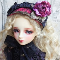 ドールサイズ　ゴシック布花ヘッドドレス