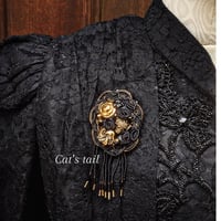 ゴシックブローチ　薔薇＆スカル