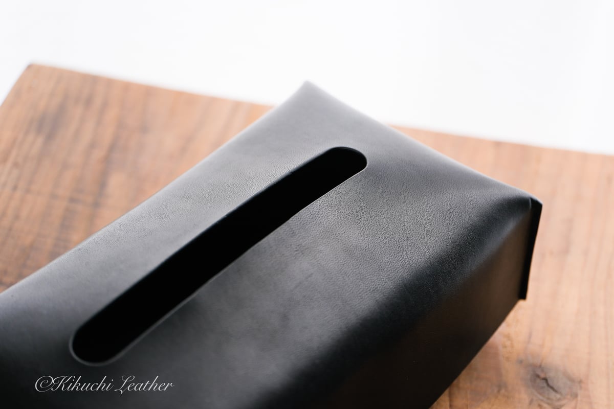 RIVER》レザーティッシュボックスケース Black | KIKUCHI LEATHER