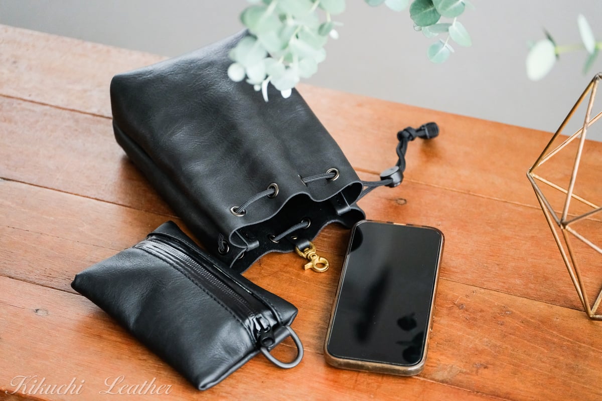 GINO》レザー巾着ポーチ《3colors》 | KIKUCHI LEATHER