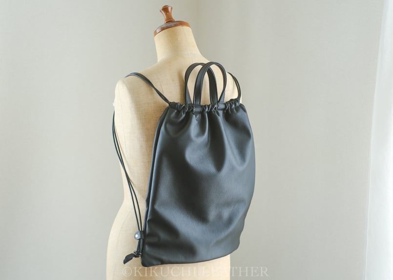 WATERPROOF LEATHER》レザーナップサック black | KIKUCHI L