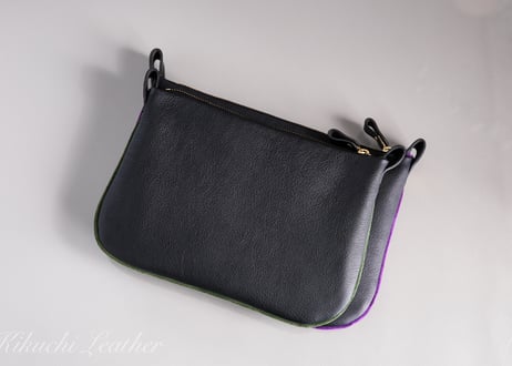 《WATERPROOF LEATHER》Noble Curve Pouch　Small