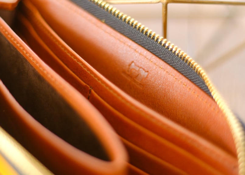 未使用級 genten クッシーノ L字ファスナー 長財布 オレンジ 本革 L字ファスナー 薄型長財布 全8色 NC3749 長財布 GRAFFITIST