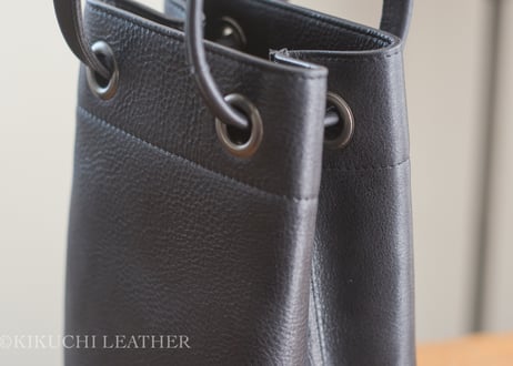 一点限り《GINO》2way Leather Hand Bag ブラック　le087