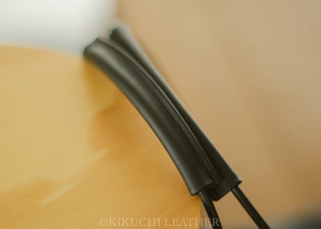 《WATERPROOF LEATHER》巾着バッグ　black