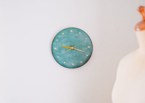 《CERETTA》Leather　Wall Clock ブルー