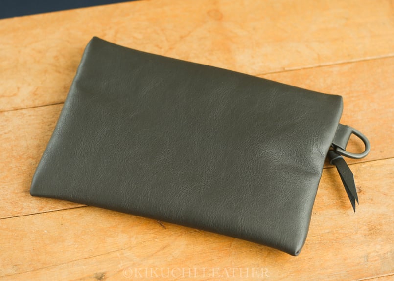 WATERPROOF LEATHER》ジップポーチ ブラック | KIKUCHI LEATHER