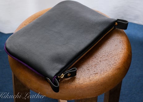 《WATERPROOF LEATHER》Noble Curve Pouch　Small