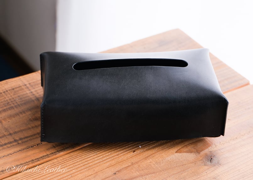 本革レザーティッシュボックスケース ブラック IXC (イクスシー) IXC Leather tissue box イクスシーオリジナル