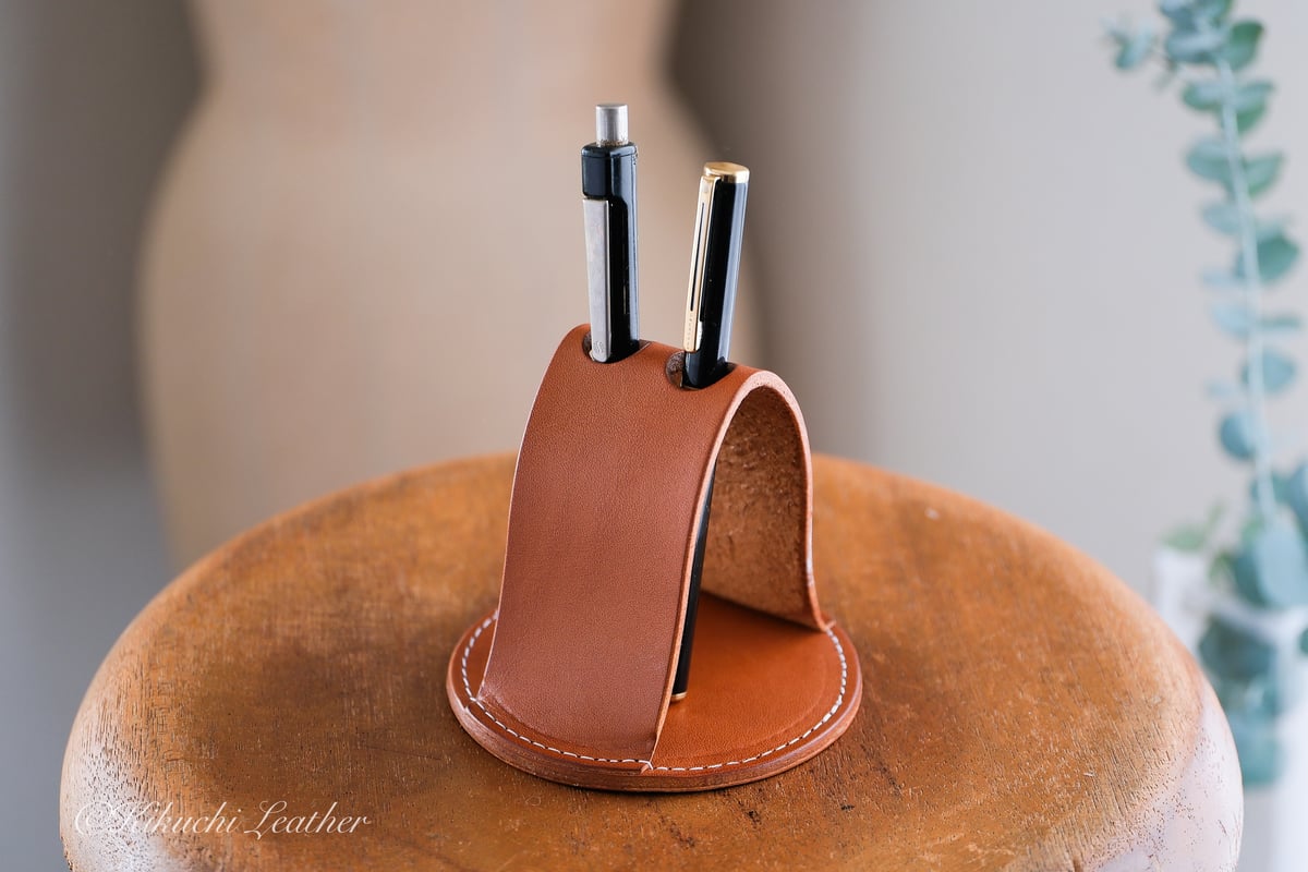 レザーペンスタンド 2本挿し | KIKUCHI LEATHER