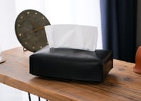 一点限り《RIVER》レザーティッシュボックスケース　Black  le090