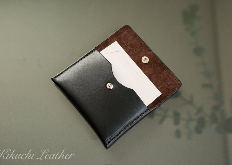 RIVER》フラップカードケース ブラック | KIKUCHI LEATHER