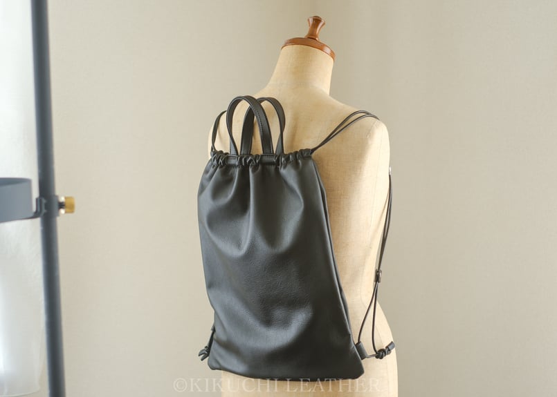 WATERPROOF LEATHER》レザーナップサック black | KIKUCHI L