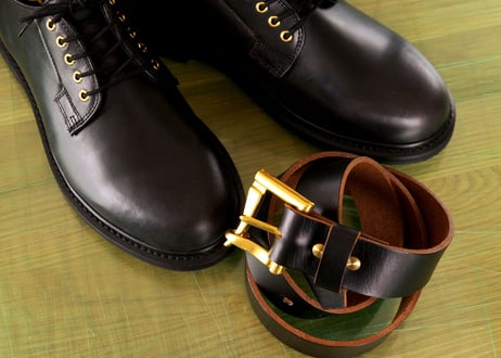 《HORWEEN CHROMEXCEL》ホーウィンクロムエクセル ファイヤーマンバックル/ Leather Belt 35mm