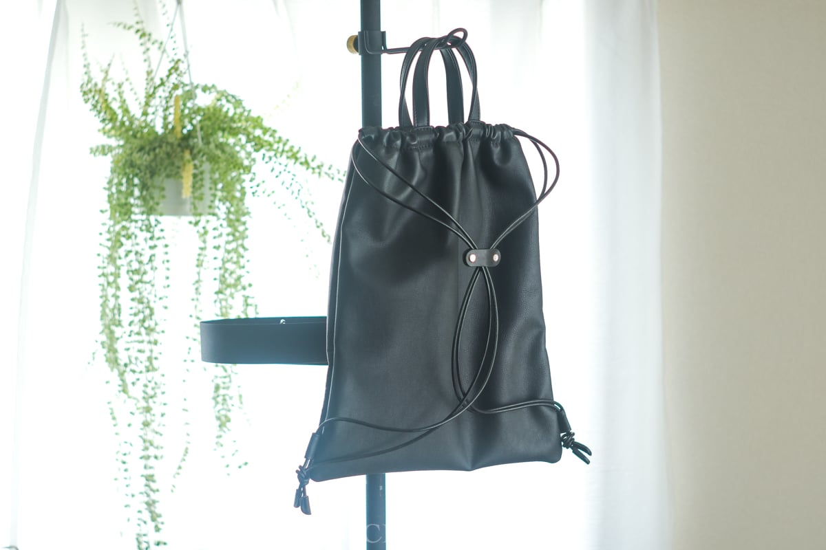 WATERPROOF LEATHER》レザーナップサック black | KIKUCHI L WATERPROOF LEATHER》レザーナップサック black | KIKUCHI L
