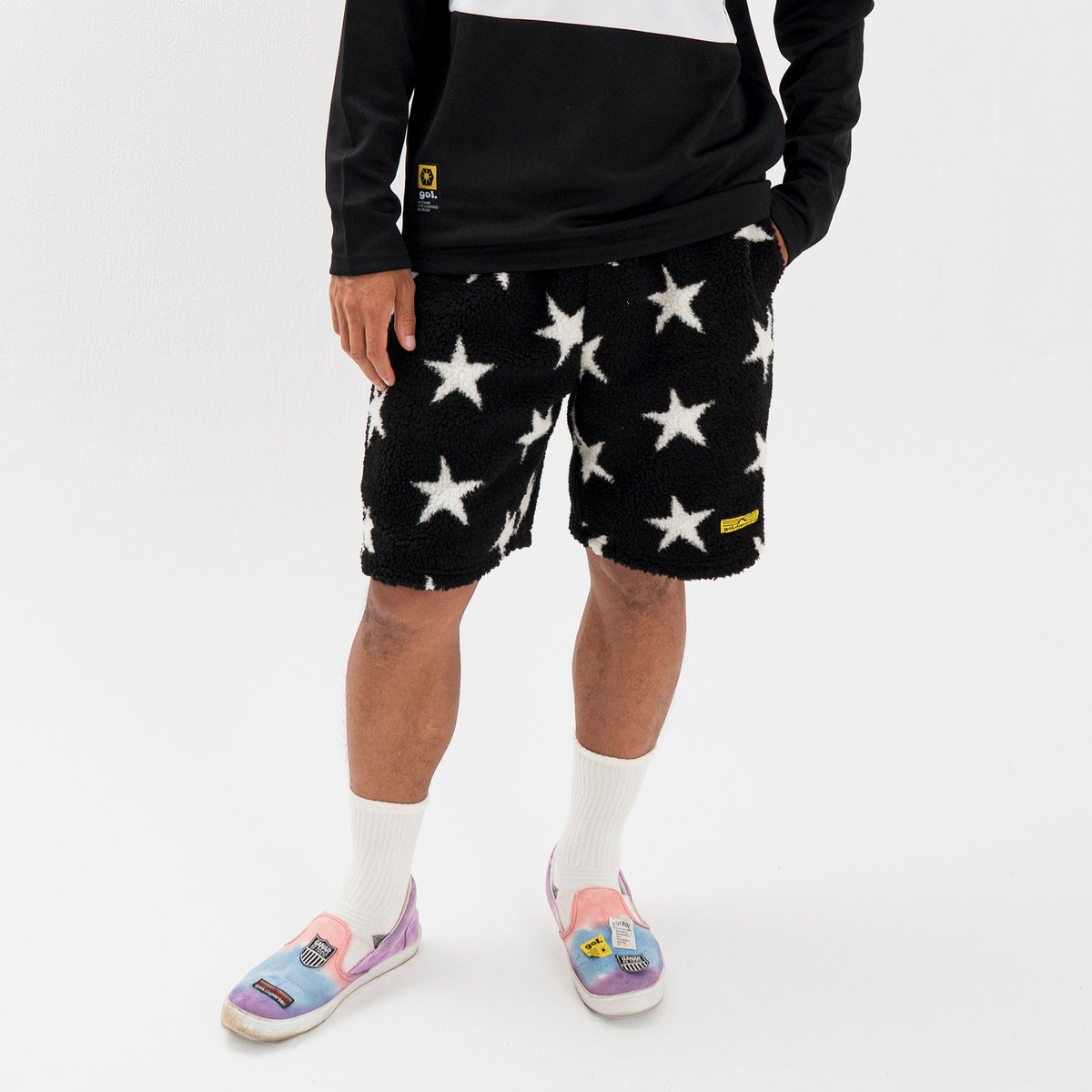 🎄クリスマスセール50%off🎄ボアフリースショーツ<MOROCCAN>［BLK