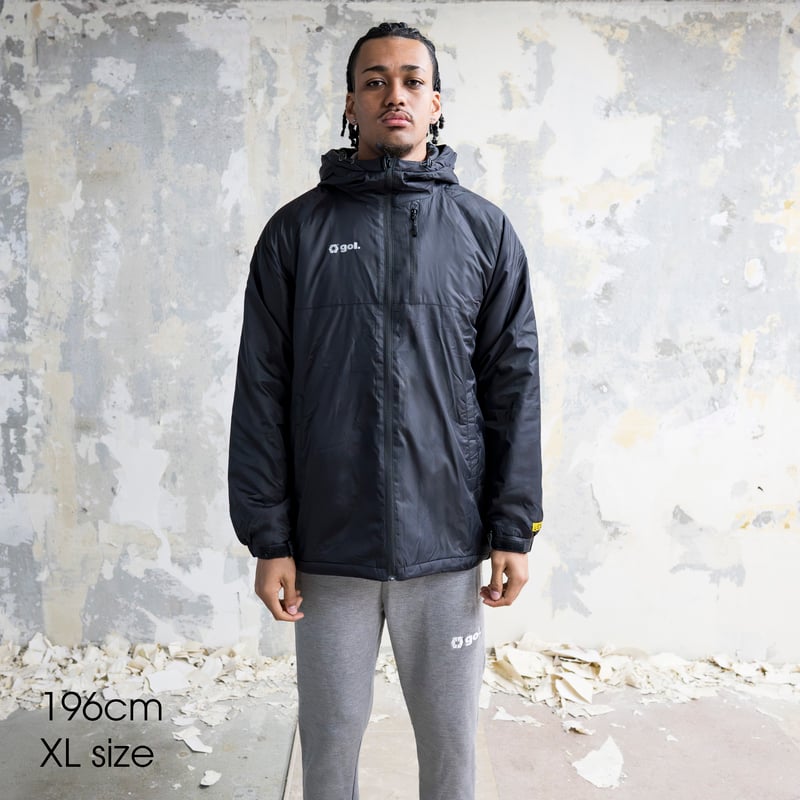 GOLITE　中綿ジャケット　長袖　ブラック　無地　フーディー　ジップアップ ハイパフォーマンス中綿ジャケット（G513-106） | gol. ONLINE STORE