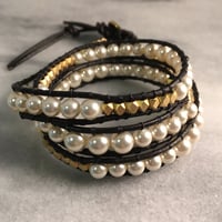 pearl×goldbeads wrap bracelet
