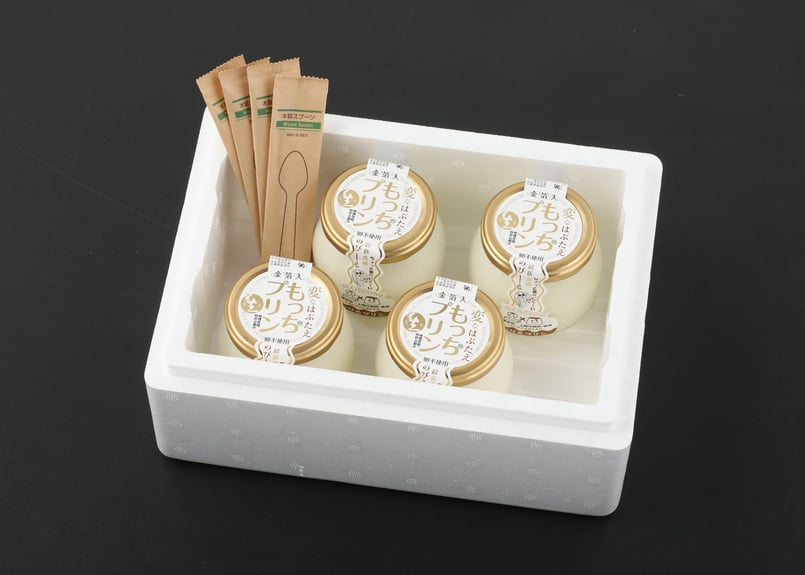 送料込み】変なはぶたえ生もっちプリン | 羽二重餅の古里