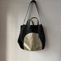 2wayビニールバッグ  黒 x  シャンパンゴールド色革