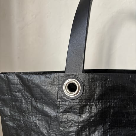 ビニールバッグ  黒　長手 x  黒革