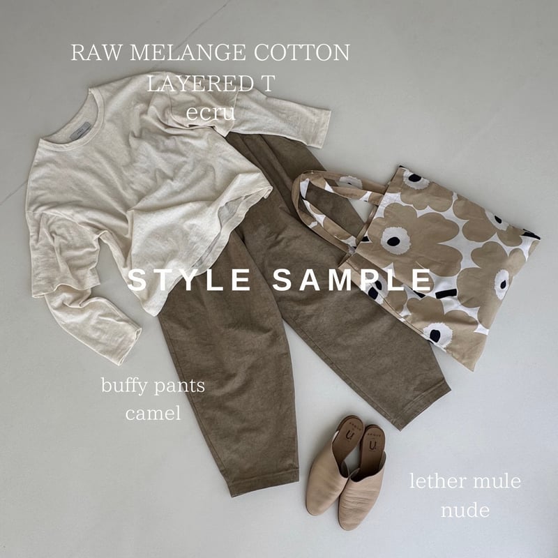 RAW MELANGE COTTON JERSEY Layered Long T-shir