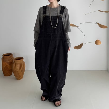 CORDUROY OVERALL  /CHACOAL NAVY