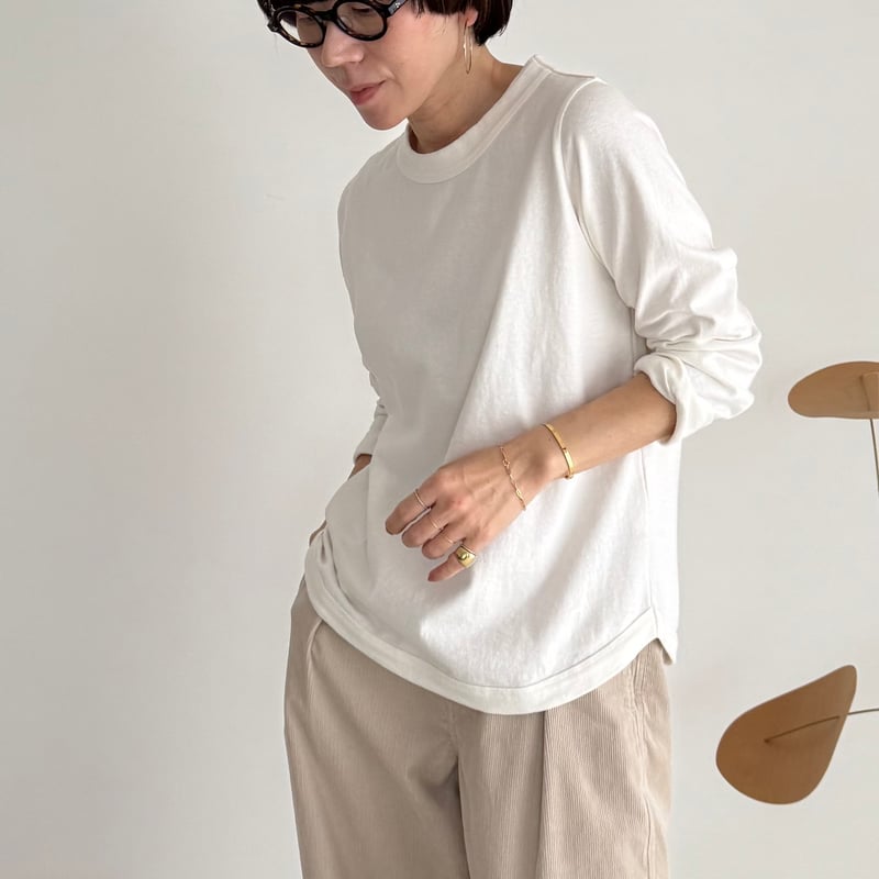 トップス ARGUE cotton relief T shirt COTTON RELIEF LT/BLACK | ARGUE