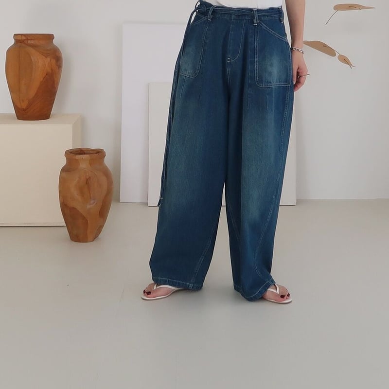 新品【ARGUE】 VINTAGE DENIM BACKER MOV PANTS - デニム/ジーンズ