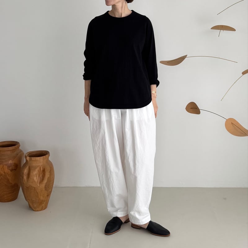 トップス ARGUE cotton relief T shirt COTTON RELIEF LT/BLACK | ARGUE