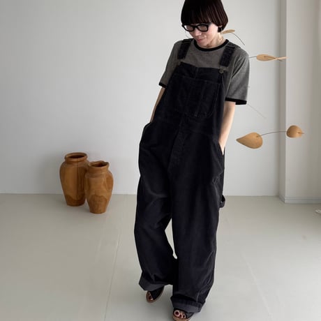 CORDUROY OVERALL  /CHACOAL NAVY
