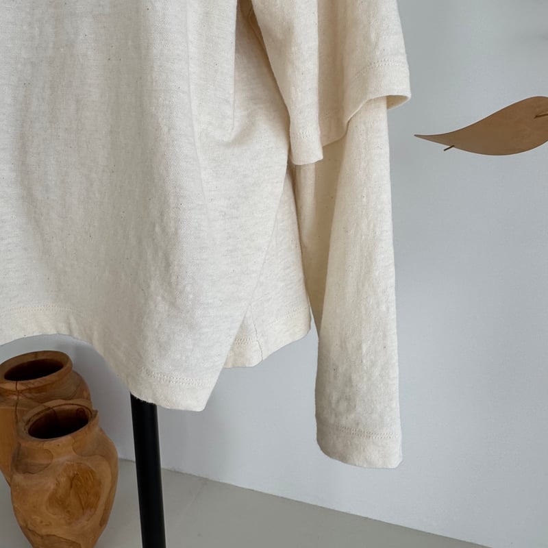 RAW MELANGE COTTON JERSEY Layered Long T-shir