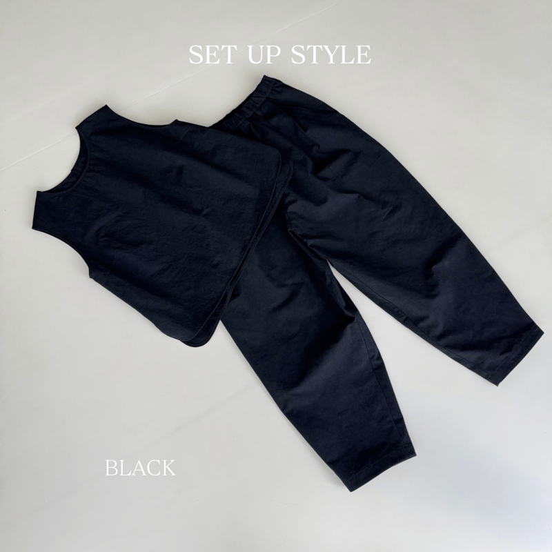 新品☆argue BUFFY VINTAGE PANTS/BLACK BUFFY VINTAGE SLEEVELESS BLOUSE/BLACK | ARGUE
