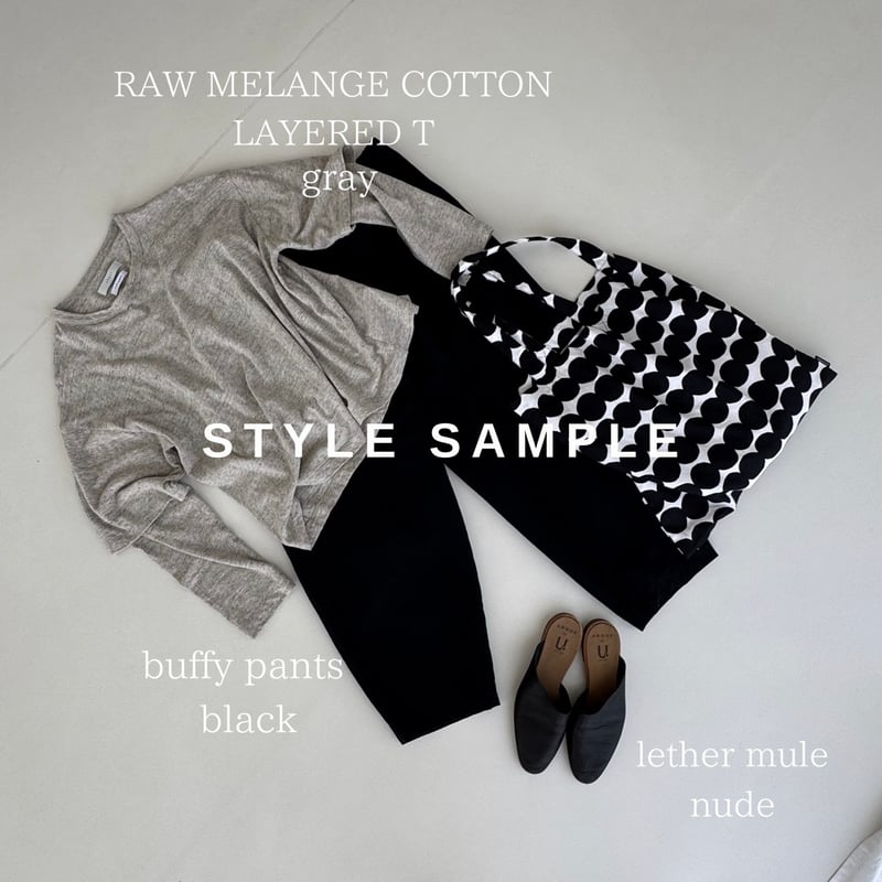 RAW MELANGE COTTON JERSEY Layered Long T-shir