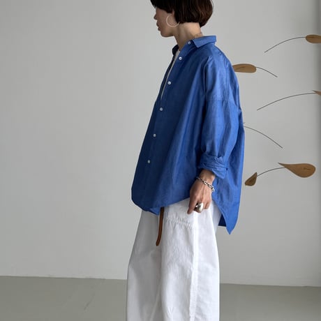 ORGANIC COTTON ROUGH MELLOW SHIRTS/MID SAX
