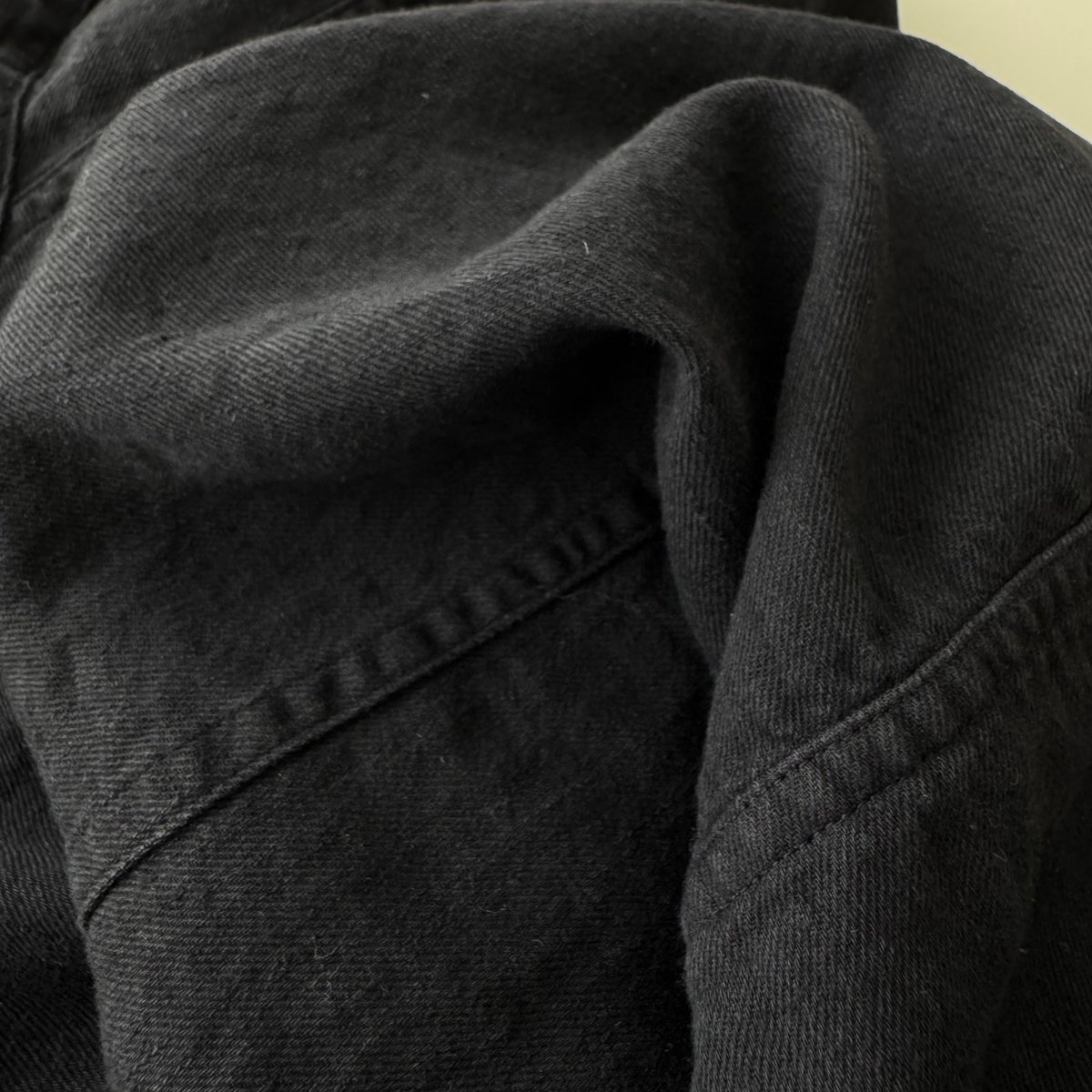 LINEN COTTON DENIM SHIRT PULLOVER / BLACK | ARGUE